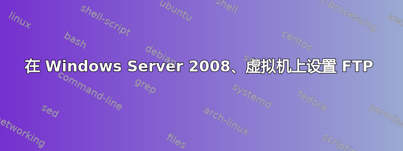 在 Windows Server 2008、虚拟机上设置 FTP