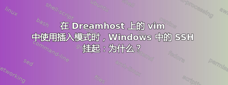 在 Dreamhost 上的 vim 中使用插入模式时，Windows 中的 SSH 挂起：为什么？