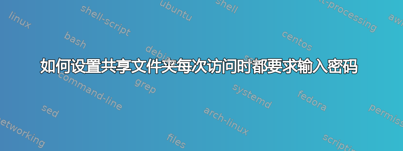 如何设置共享文件夹每次访问时都要求输入密码