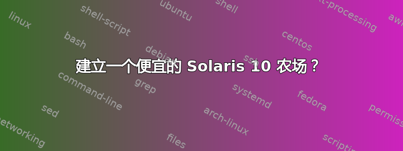 建立一个便宜的 Solaris 10 农场？