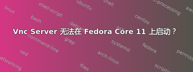 Vnc Server 无法在 Fedora Core 11 上启动？