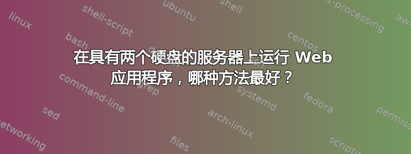 在具有两个硬盘的服务器上运行 Web 应用程序，哪种方法最好？