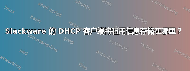 Slackware 的 DHCP 客户端将租用信息存储在哪里？