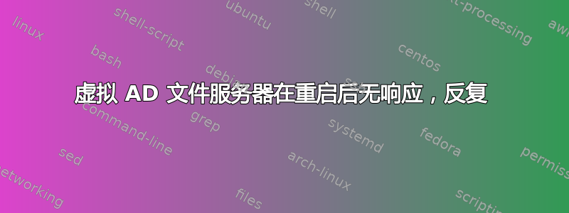 虚拟 AD 文件服务器在重启后无响应，反复