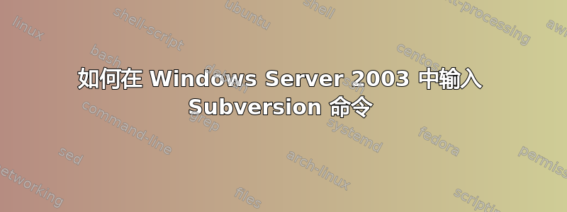 如何在 Windows Server 2003 中输入 Subversion 命令