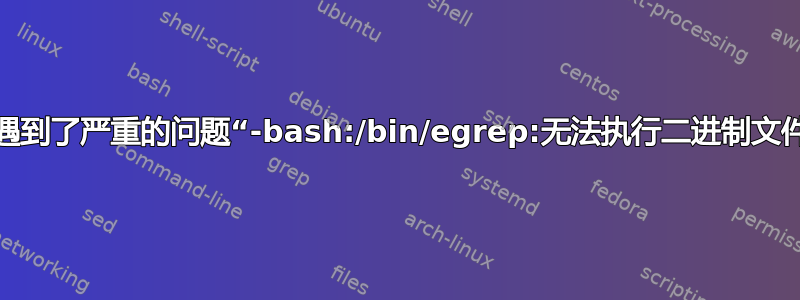 我遇到了严重的问题“-bash:/bin/egrep:无法执行二进制文件”