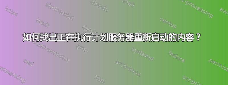 如何找出正在执行计划服务器重新启动的内容？