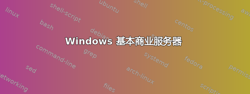 Windows 基本商业服务器