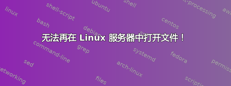 无法再在 Linux 服务器中打开文件！