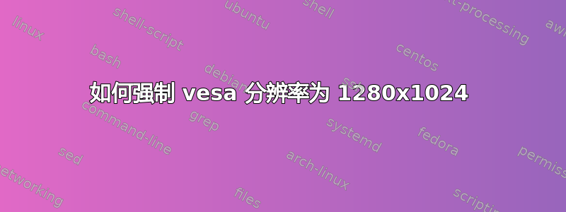 如何强制 vesa 分辨率为 1280x1024