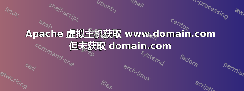 Apache 虚拟主机获取 www.domain.com 但未获取 domain.com