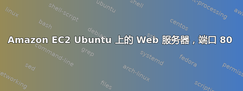 Amazon EC2 Ubuntu 上的 Web 服务器，端口 80