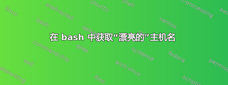 在 bash 中获取“漂亮的”主机名