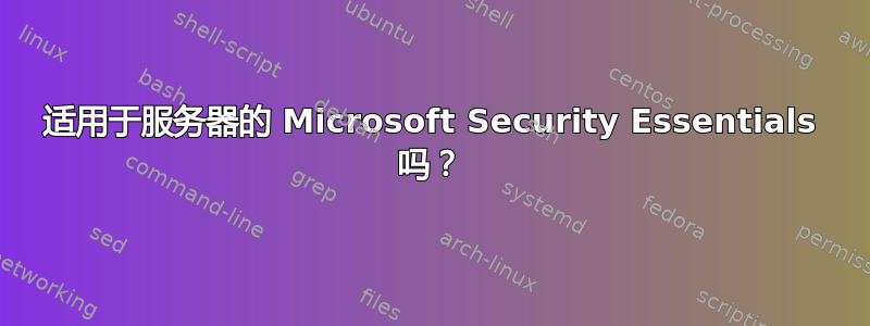 适用于服务器的 Microsoft Security Essentials 吗？