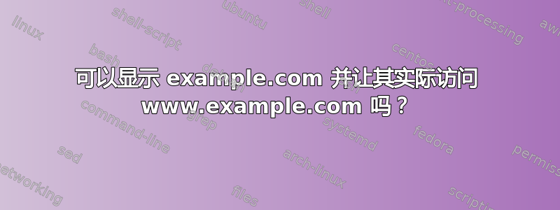 可以显示 example.com 并让其实际访问 www.example.com 吗？