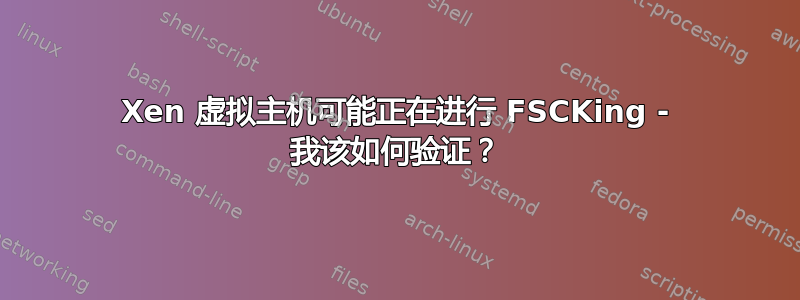 Xen 虚拟主机可能正在进行 FSCKing - 我该如何验证？