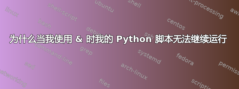 为什么当我使用 & 时我的 Python 脚本无法继续运行