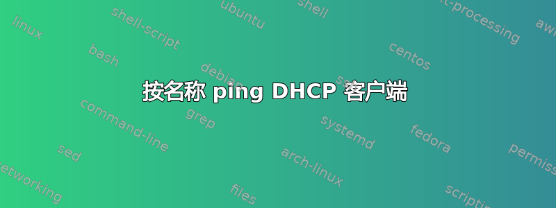 按名称 ping DHCP 客户端