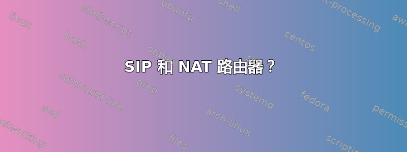 SIP 和 NAT 路由器？