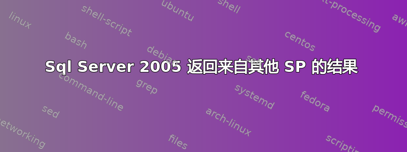 Sql Server 2005 返回来自其他 SP 的结果