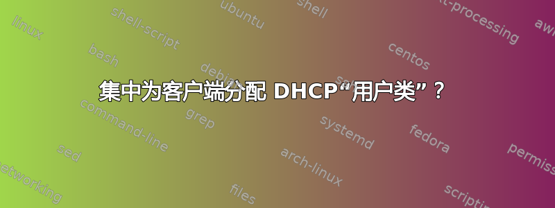 集中为客户端分配 DHCP“用户类”？