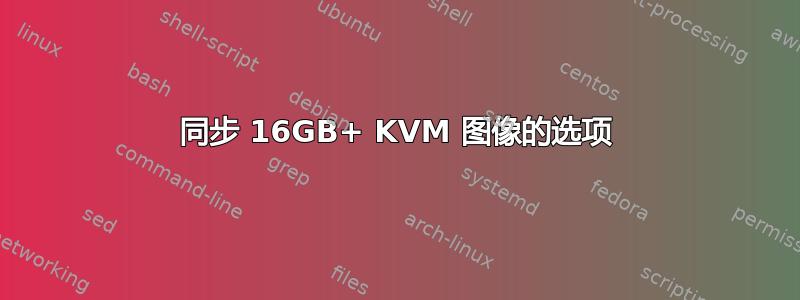 同步 16GB+ KVM 图像的选项