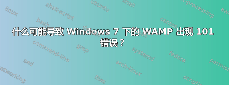 什么可能导致 Windows 7 下的 WAMP 出现 101 错误？