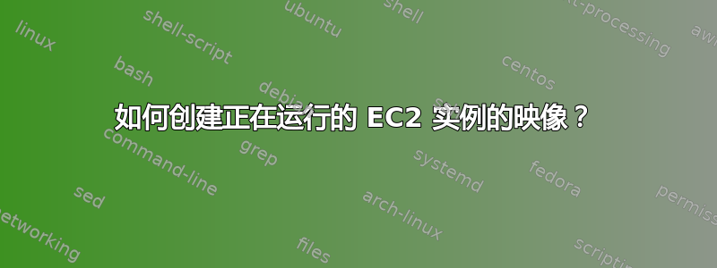 如何创建正在运行的 EC2 实例的映像？