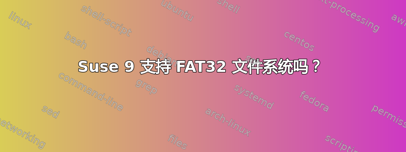 Suse 9 支持 FAT32 文件系统吗？