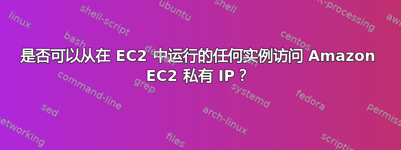 是否可以从在 EC2 中运行的任何实例访问 Amazon EC2 私有 IP？