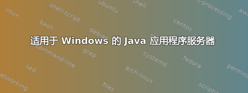 适用于 Windows 的 Java 应用程序服务器