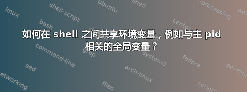 如何在 shell 之间共享环境变量，例如与主 pid 相关的全局变量？