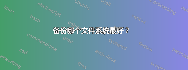 备份哪个文件系统最好？ 