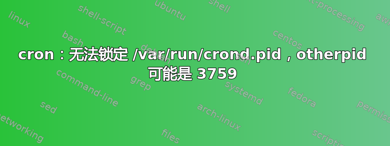 cron：无法锁定 /var/run/crond.pid，otherpid 可能是 3759