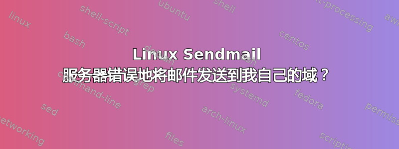 Linux Sendmail 服务器错误地将邮件发送到我自己的域？