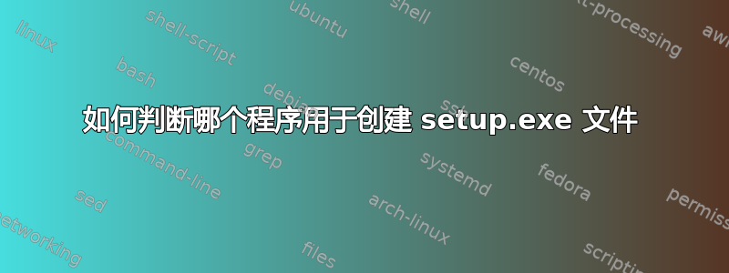 如何判断哪个程序用于创建 setup.exe 文件