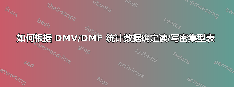 如何根据 DMV/DMF 统计数据确定读/写密集型表