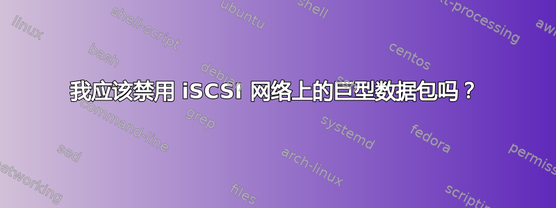 我应该禁用 iSCSI 网络上的巨型数据包吗？