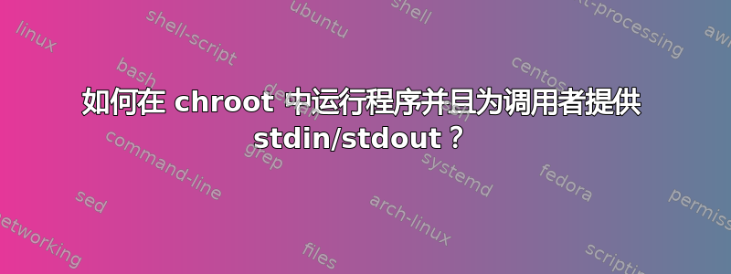 如何在 chroot 中运行程序并且为调用者提供 stdin/stdout？