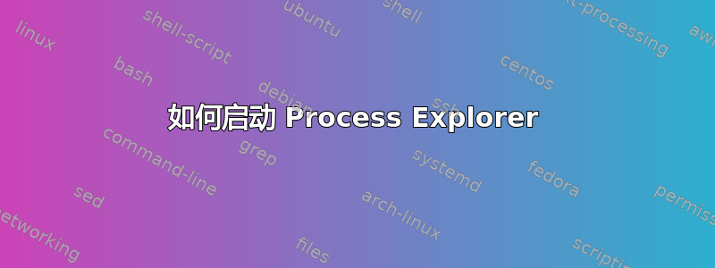 如何启动 Process Explorer