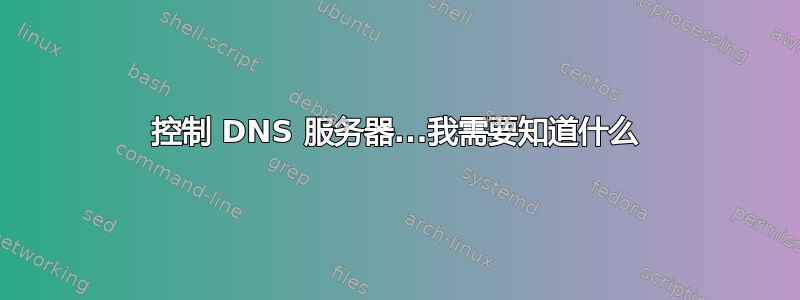 控制 DNS 服务器...我需要知道什么