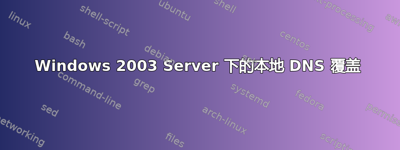 Windows 2003 Server 下的本地 DNS 覆盖