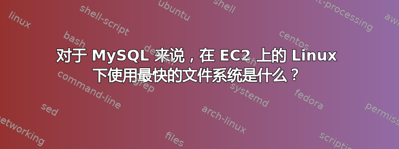 对于 MySQL 来说，在 EC2 上的 Linux 下使用最快的文件系统是什么？