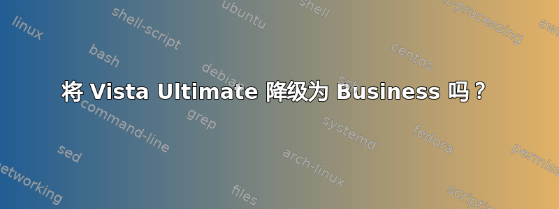 将 Vista Ultimate 降级为 Business 吗？