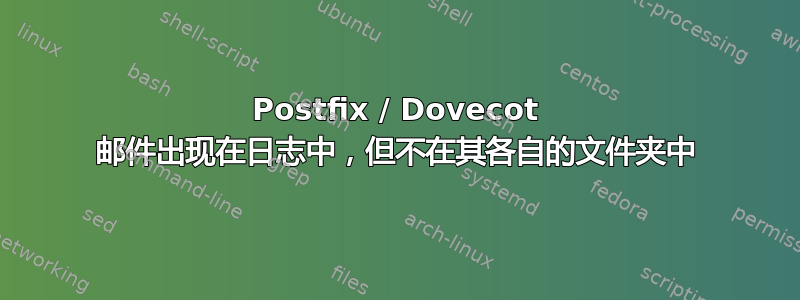 Postfix / Dovecot 邮件出现在日志中，但不在其各自的文件夹中