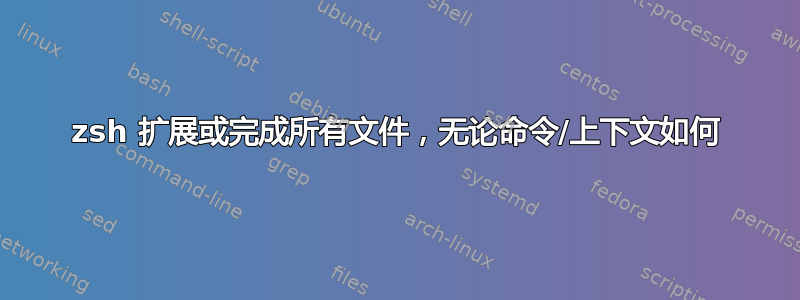 zsh 扩展或完成所有文件，无论命令/上下文如何