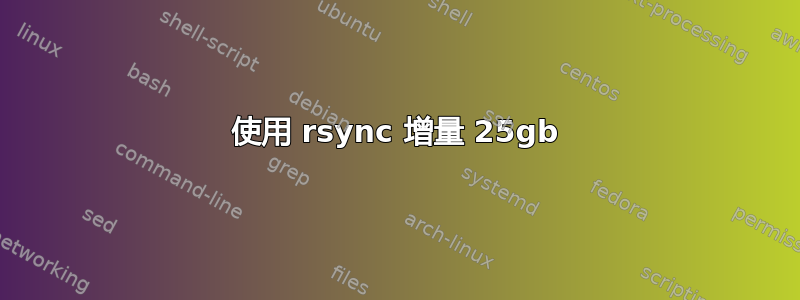 使用 rsync 增量 25gb