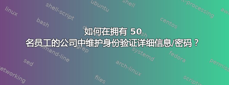 如何在拥有 50 名员工的公司中维护身份验证详细信息/密码？