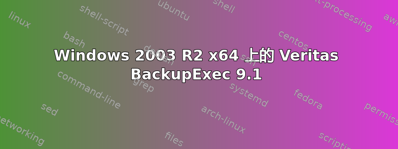 Windows 2003 R2 x64 上的 Veritas BackupExec 9.1