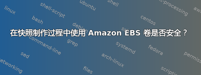 在快照制作过程中使用 Amazon EBS 卷是否安全？